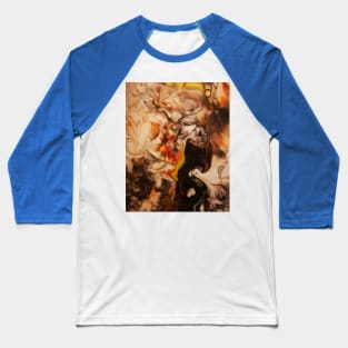 Smoke Pollution Acrylic Abstract Art Baseball T-Shirt